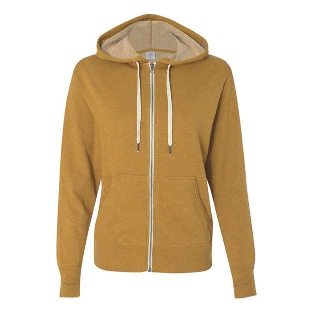 Independent Trading Co. Heathered French Terry Full-Zip Hooded Sweatshirt - Independent Trading Co. PRM90HTZ Independent Trading Co. Golden Wheat Heather XS