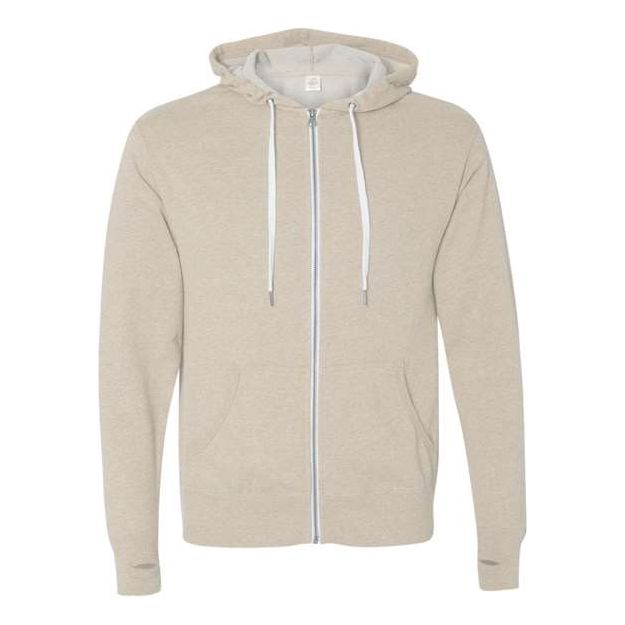 Independent Trading Co. Heathered French Terry Full-Zip Hooded Sweatshirt - Independent Trading Co. PRM90HTZ Independent Trading Co. Oatmeal Heather XS