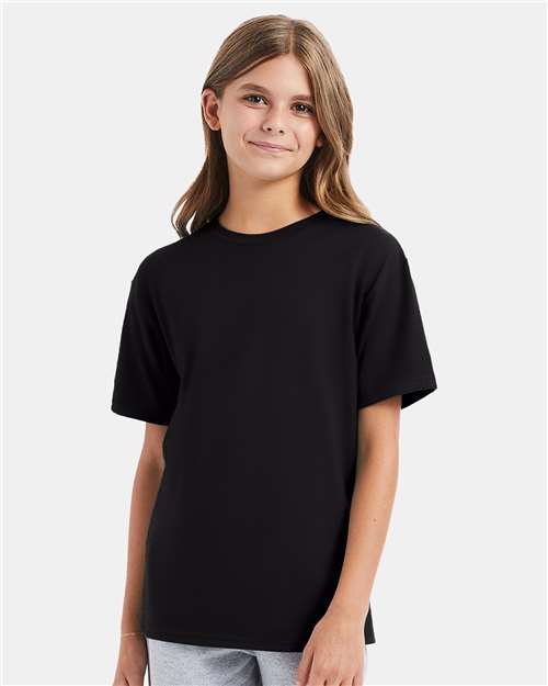 Hanes Perfect-T Youth T-Shirt - Hanes 498Y Hanes Black XS