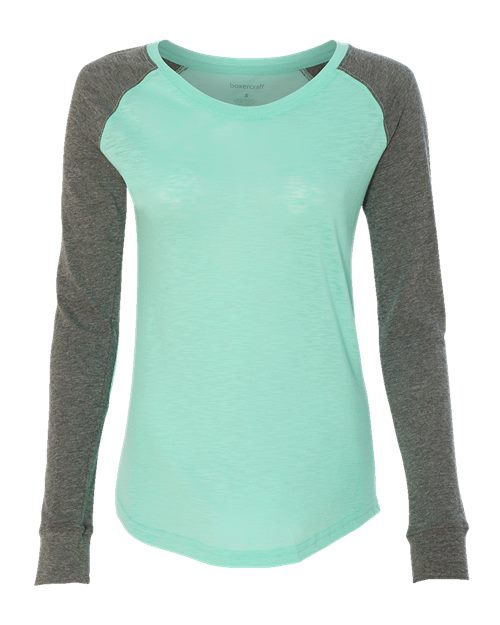 Boxercraft Women’s Preppy Patch Slub Long Sleeve T-Shirt - Boxercraft T66
