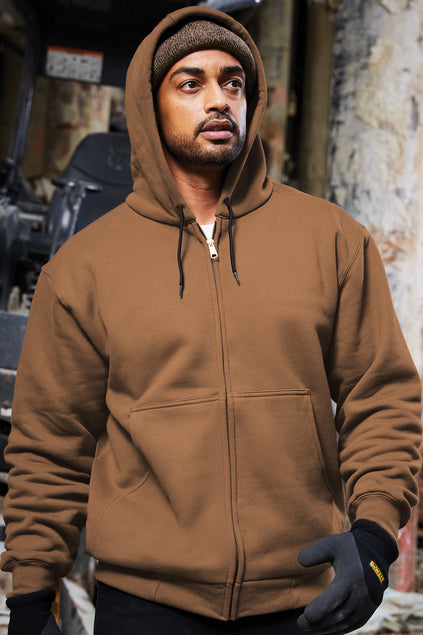 Whoelsale Heavyweight Full-Zip Hooded Sweatshirt with Thermal