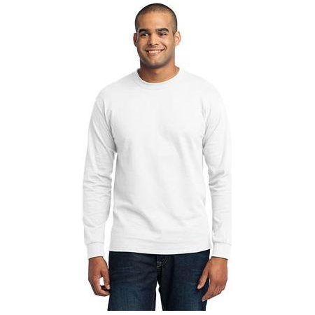 Joe's USA Mens Tall Long Sleeve 50/50 Cotton/Poly T-Shirt Joe's USA Large Tall White
