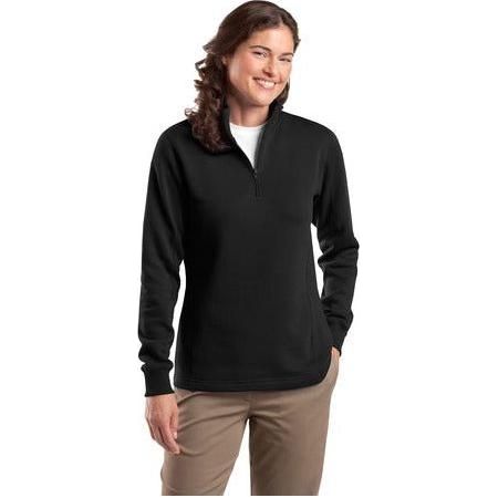 Ladies 1/4-Zip Sweatshirt DRI-EQUIP Medium Black