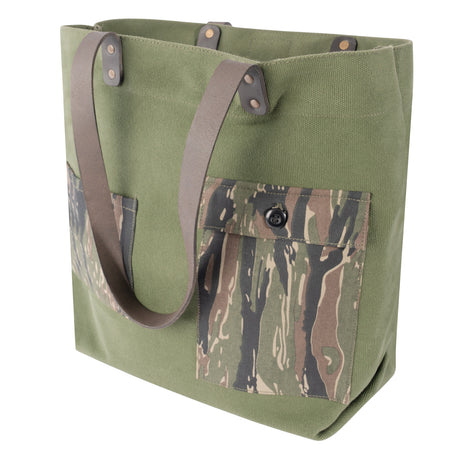 Rothco Camo Canvas Tote Bag Green / Tiger Stripe