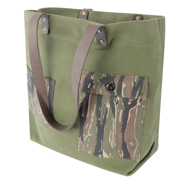 Rothco Camo Canvas Tote Bag Green / Tiger Stripe