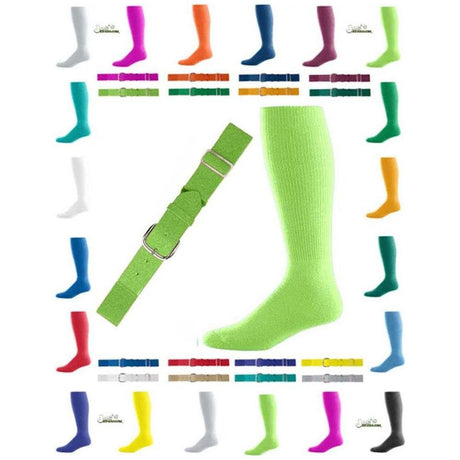 Youth Baseball Belt And Sock Combo - Neon Green Joe's USA