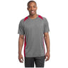 Mens Heather Colorblock Contender Tee DRI-EQUIP X-Small Vintage Heather/True Red