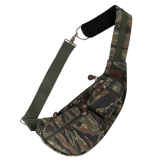 Rothco Crossbody Canvas Sling Bag Tiger Stripe Camo