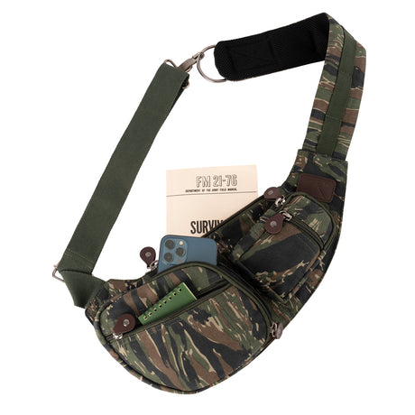 Rothco Crossbody Canvas Sling Bag Tiger Stripe Camo
