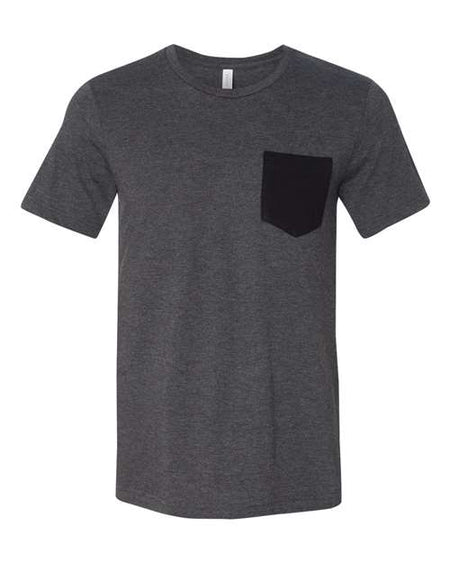 BELLA + CANVAS Jersey Pocket Tee - BELLA + CANVAS 3021 BELLA + CANVAS Dark Grey Heather/ Black S