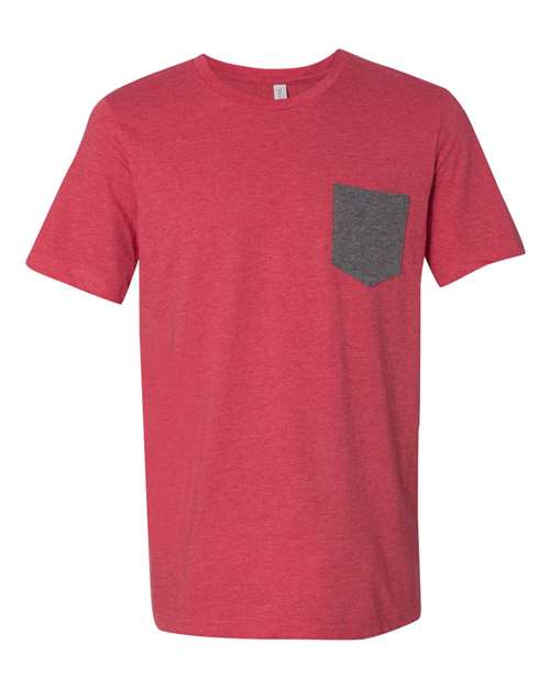 BELLA + CANVAS Jersey Pocket Tee - BELLA + CANVAS 3021 BELLA + CANVAS Heather Red/ Deep Heather S