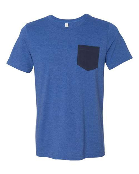 BELLA + CANVAS Jersey Pocket Tee - BELLA + CANVAS 3021 BELLA + CANVAS Heather True Royal/ Navy S