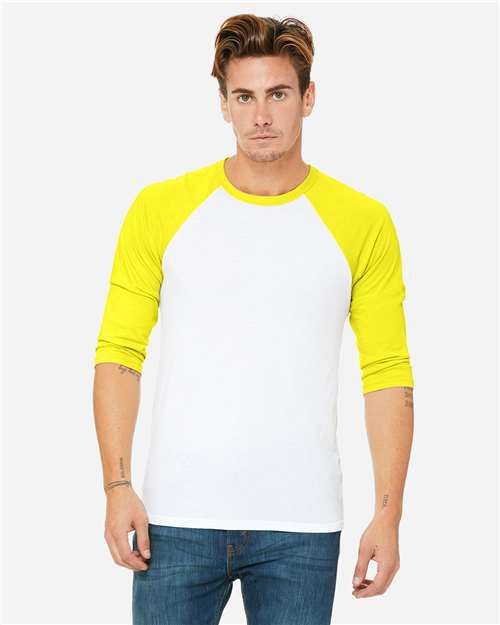 Bella + Canvas 3200 Unisex Three-Quarter Sleeve Baseball Tee