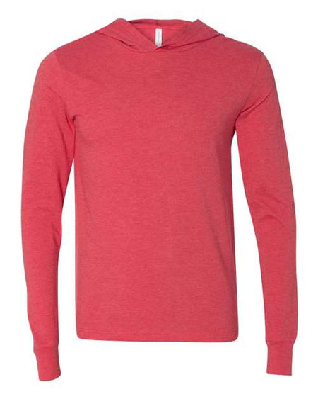 BELLA + CANVAS Jersey Hooded Long Sleeve Tee - BELLA + CANVAS 3512 BELLA + CANVAS Heather Red XS