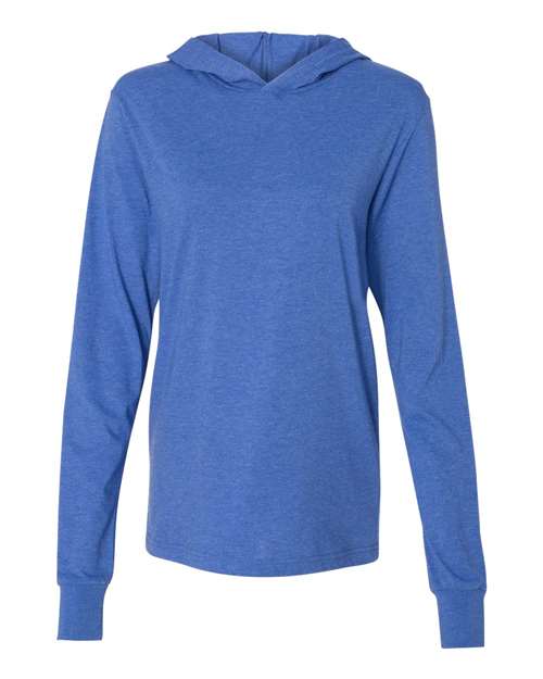 BELLA + CANVAS Jersey Hooded Long Sleeve Tee - BELLA + CANVAS 3512 BELLA + CANVAS Heather True Royal XS