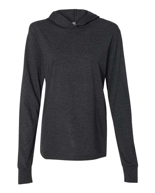 BELLA + CANVAS Jersey Hooded Long Sleeve Tee - BELLA + CANVAS 3512 BELLA + CANVAS Charcoal Black Triblend XS