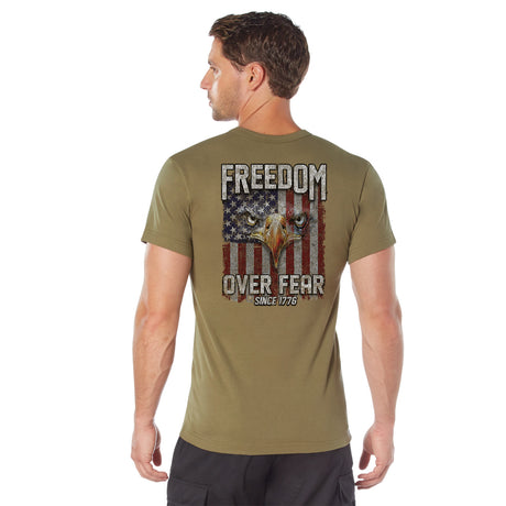 Rothco Freedom Over Fear T-Shirt Coyote Brown Size XL