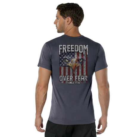 Rothco Freedom Over Fear T-Shirt Charcoal Grey Size 2XL