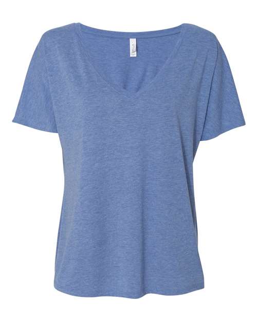 BELLA + CANVAS Women’s Slouchy V-Neck Tee - BELLA + CANVAS 8815 BELLA + CANVAS Blue Triblend S