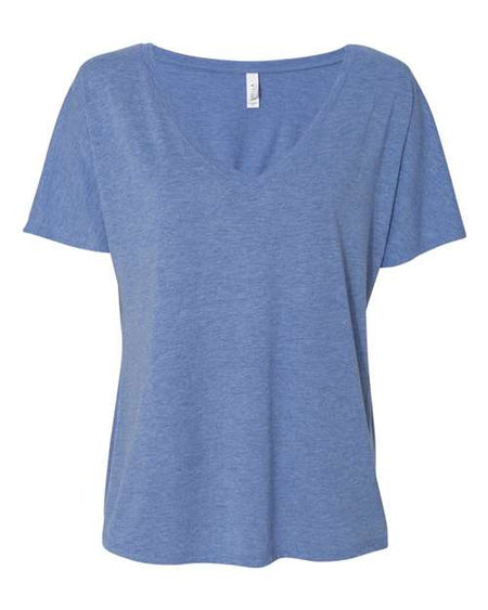 BELLA + CANVAS Women’s Slouchy V-Neck Tee - BELLA + CANVAS 8815 BELLA + CANVAS Blue Triblend S