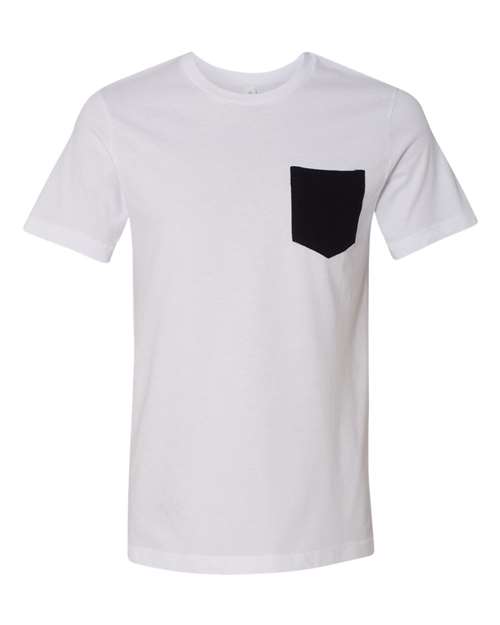 BELLA + CANVAS Jersey Pocket Tee - BELLA + CANVAS 3021 BELLA + CANVAS White/ Black S