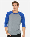 Bella + Canvas 3200 Unisex Three-Quarter Sleeve Baseball Tee