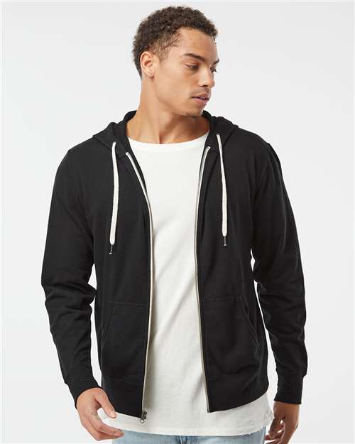 Independent Trading Co. Unisex Heathered French Terry Full-Zip Hooded Sweatshirt - Independent Trading Co. PRM90HTZ