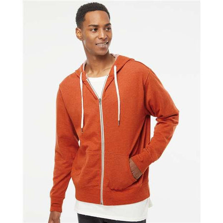 Independent Trading Co. Heathered French Terry Full-Zip Hooded Sweatshirt - Independent Trading Co. PRM90HTZ Independent Trading Co. Burnt Orange Heather XS