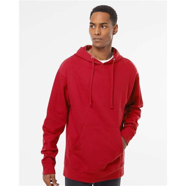 Independent Trading Co. Midweight Hooded Sweatshirt - Red - Independent Trading Co. SS4500 Independent Trading Co. Red XS