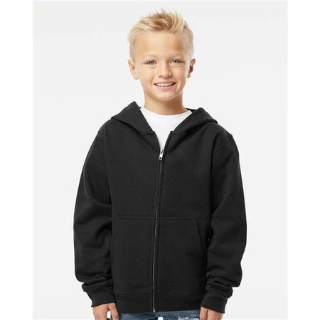 Independent Trading Co. Youth Midweight Full-Zip Hooded Sweatshirt - Independent Trading Co. SS4001YZ Independent Trading Co. Black S