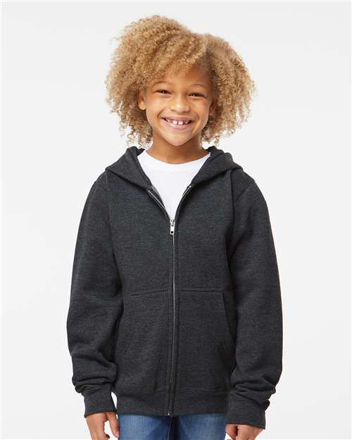 Independent Trading Co. Youth Midweight Full-Zip Hooded Sweatshirt - Independent Trading Co. SS4001YZ