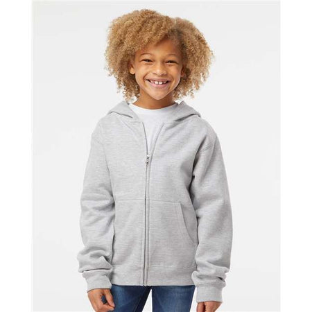 Independent Trading Co. Youth Midweight Full-Zip Hooded Sweatshirt - Independent Trading Co. SS4001YZ Independent Trading Co. Grey Heather S