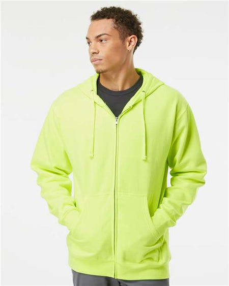 Independent Trading Co. Midweight Full-Zip Hooded Sweatshirt - Safety Yellow - Independent Trading Co. SS4500Z Independent Trading Co.