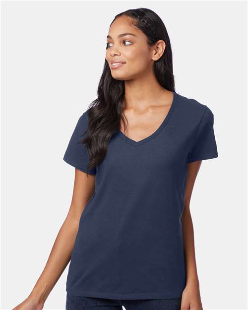 Hanes Perfect-T Women’s V-Neck T-Shirt - Navy - Hanes S04V Hanes Navy S