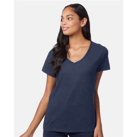 Hanes Perfect-T Women’s V-Neck T-Shirt - Navy - Hanes S04V Hanes