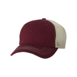 Valucap Contrast-Stitch Mesh-Back Cap - Valucap 3100 Valucap Maroon/ Stone Adjustable