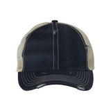 Valucap Bounty Dirty-Washed Mesh-Back Cap - Valucap 3150 Valucap Navy/ Khaki Adjustable