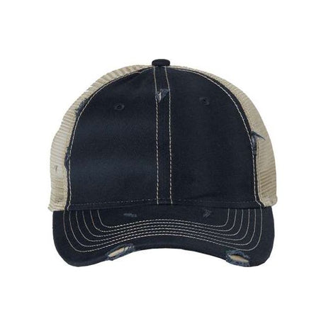 Valucap Bounty Dirty-Washed Mesh-Back Cap - Valucap 3150 Valucap Navy/ Khaki Adjustable
