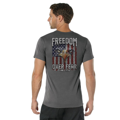 Rothco Freedom Over Fear T-Shirt Charcoal Grey Size 3XL