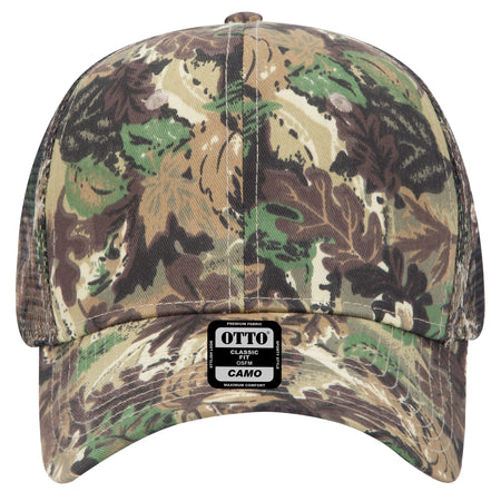 OTTO CAP Camouflage 6 Panel Mid Profile Mesh Back Trucker Hat OTTO 45-052 Otto Cap