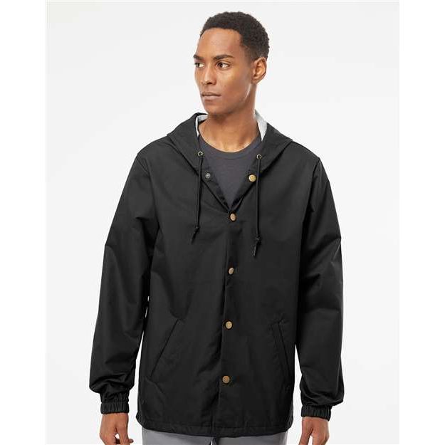 Independent Trading Co. Water-Resistant Hooded Windbreaker - Independent Trading Co. EXP95NB Independent Trading Co. Black XS