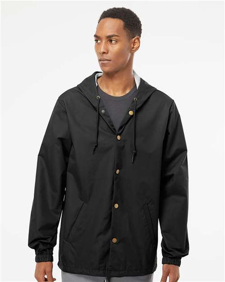 Independent Trading Co. Men's Water-Resistant Hooded Windbreaker - Independent Trading Co. EXP95NB