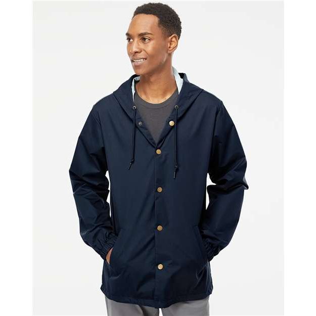 Independent Trading Co. Water-Resistant Hooded Windbreaker - Independent Trading Co. EXP95NB Independent Trading Co. Classic Navy XS