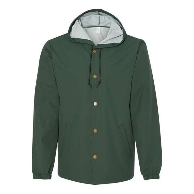 Independent Trading Co. Water-Resistant Hooded Windbreaker - Independent Trading Co. EXP95NB Independent Trading Co. Forest Green XS