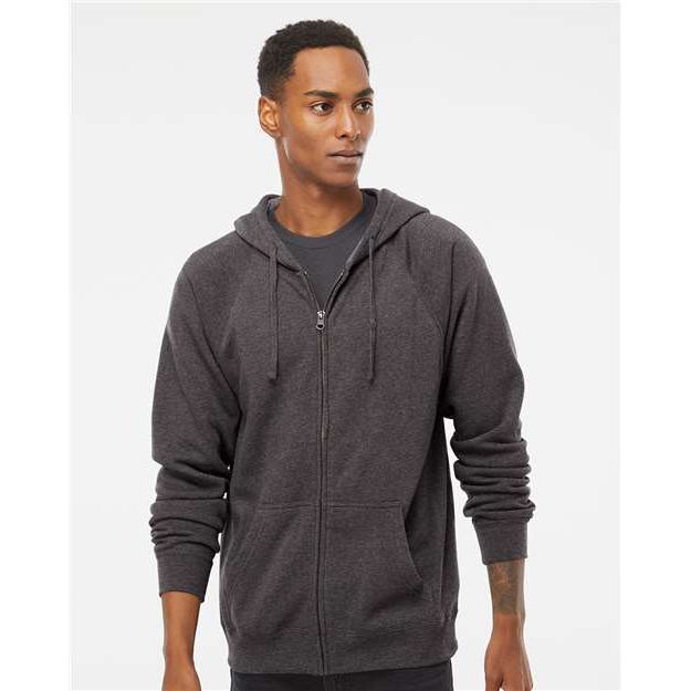 Independent Trading Co. Special Blend Raglan Full-Zip Hooded Sweatshirt - Independent Trading Co. PRM33SBZ Independent Trading Co. Carbon XS