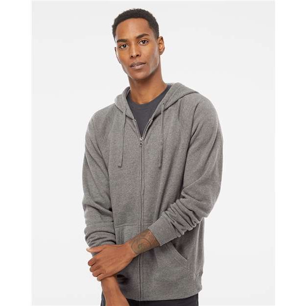 Independent Trading Co. Special Blend Raglan Full-Zip Hooded Sweatshirt - Independent Trading Co. PRM33SBZ Independent Trading Co. Nickel XS