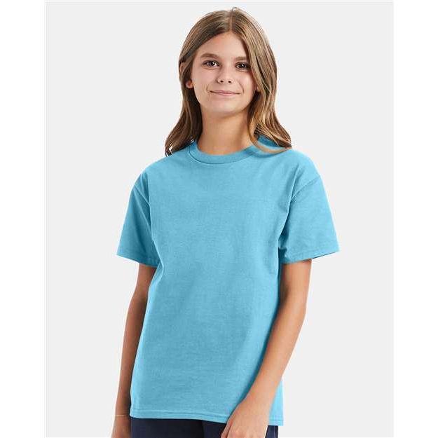 Hanes Authentic Youth T-Shirt - Blue Horizon - Hanes 5450 Hanes Blue Horizon XS