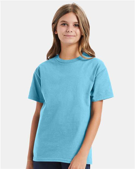 Hanes Authentic Youth T-Shirt - Blue Horizon - Hanes 5450 Hanes