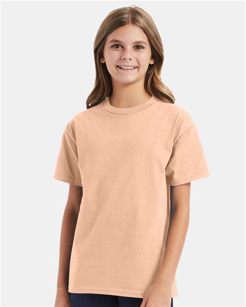 Hanes Authentic Youth T-Shirt - Candy Orange - Hanes 5450 Hanes Candy Orange XS