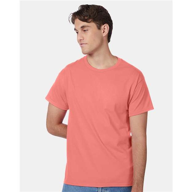 Hanes Authentic T-Shirt - Charisma Coral - Hanes 5250 Hanes Charisma Coral S